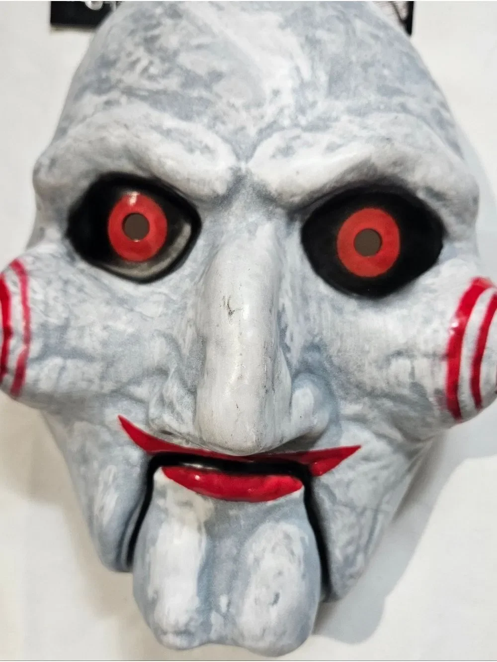 SAW Billy Puppet Vacuform Mask Red Eyes Horror Costume Trick or Treat Studios